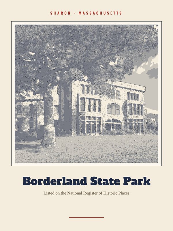 Sharon Borderland State Park Landmark Print artwork detail
