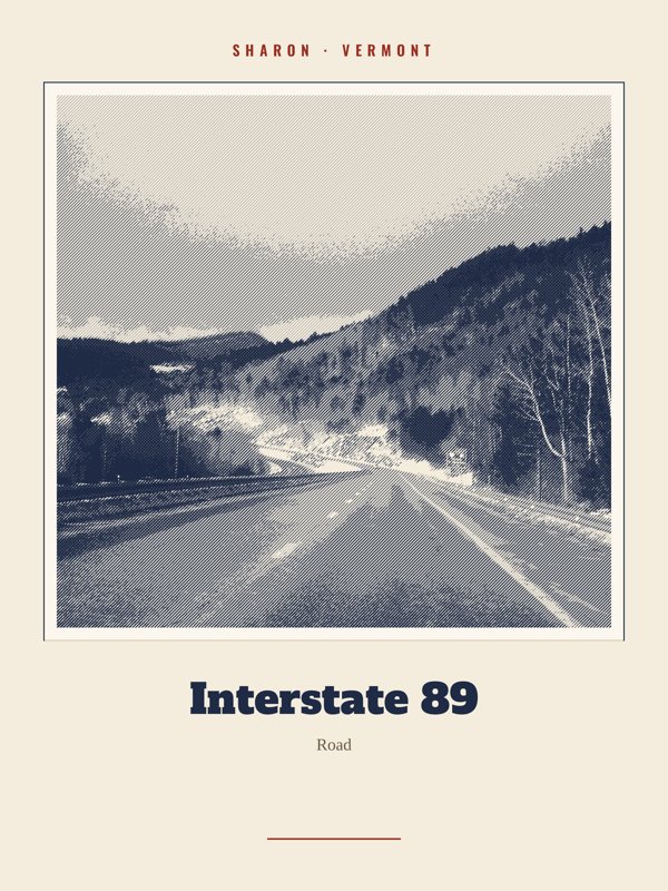 Sharon Interstate 89 Landmark Print artwork detail