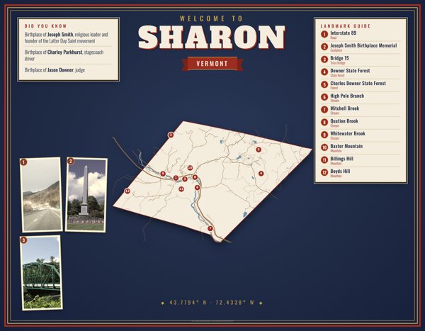 Sharon Map Placemat artwork detail