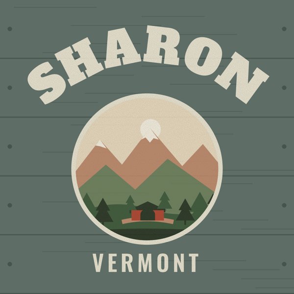 Sharon Hometown Wood Sign artwork detail