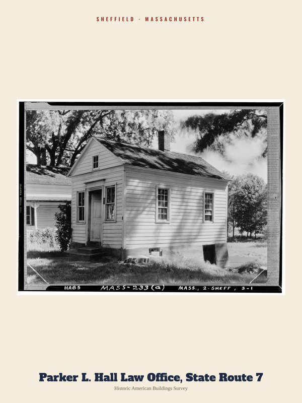 Sheffield Parker L. Hall Law Office, State Route 7 Archive Print artwork detail