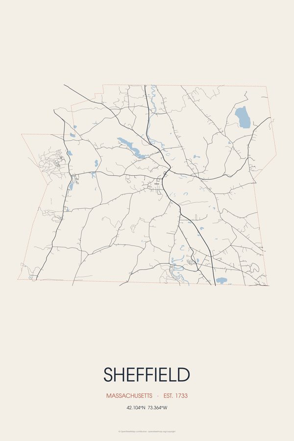 Sheffield Street Map Poster · Linen artwork detail