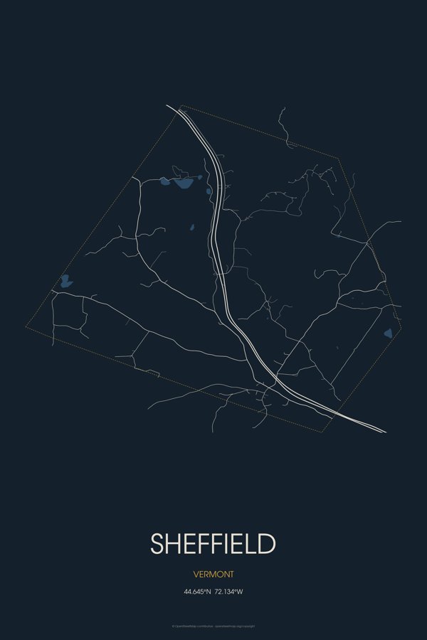 Sheffield Map Throw Pillow artwork detail