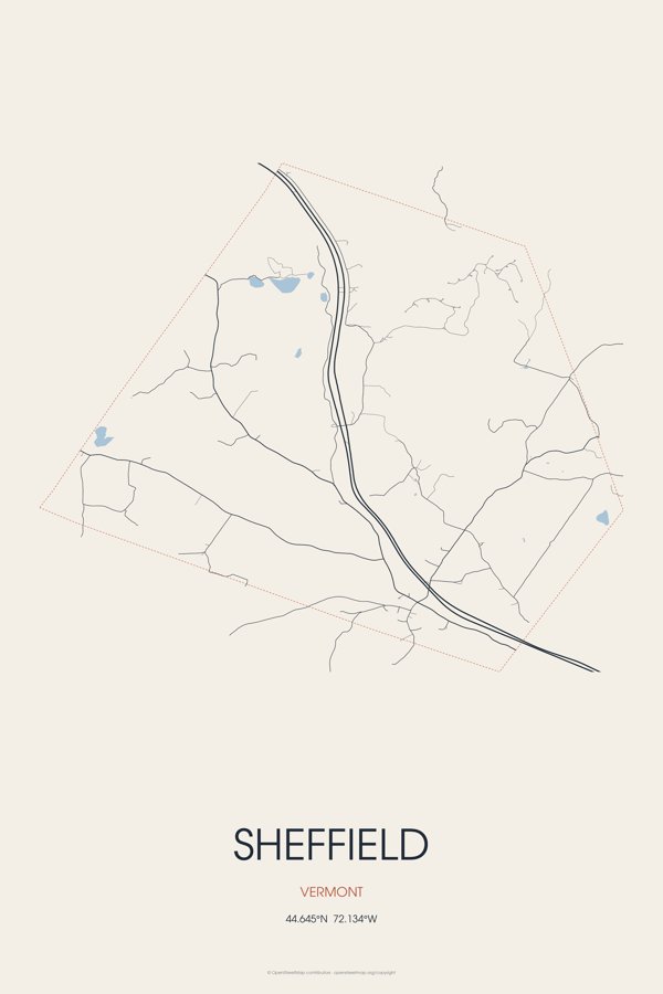 Sheffield Street Map Poster · Linen artwork detail