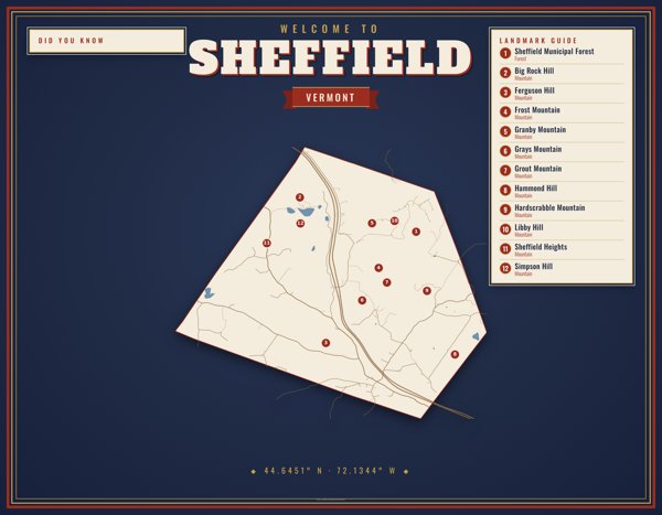 Sheffield Map Placemat artwork detail