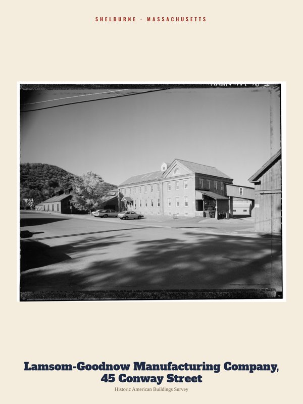 Shelburne Lamsom-Goodnow Manufacturing Company, 45 Conway Street Archive Print artwork detail