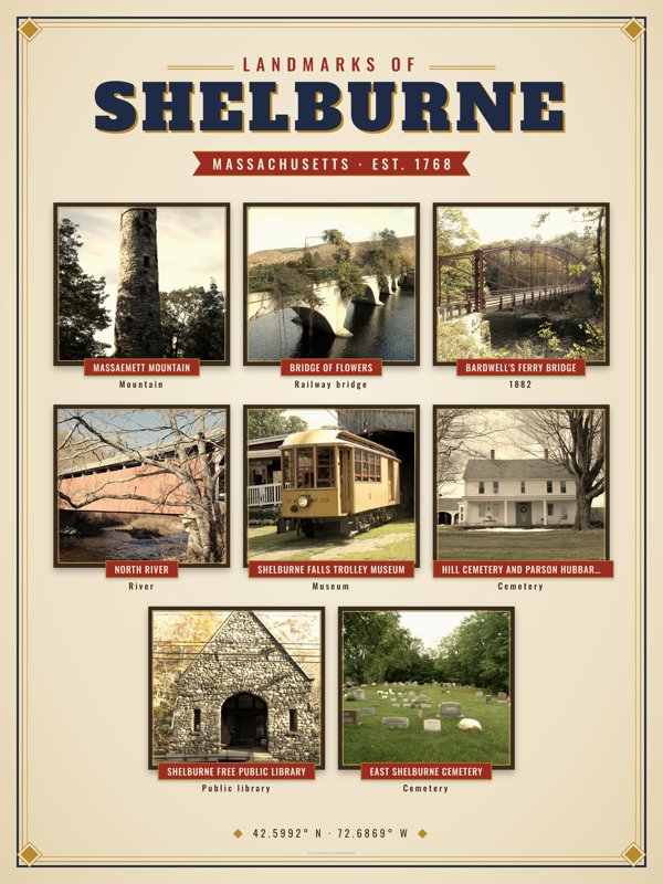 Shelburne Landmarks Photo Poster artwork detail