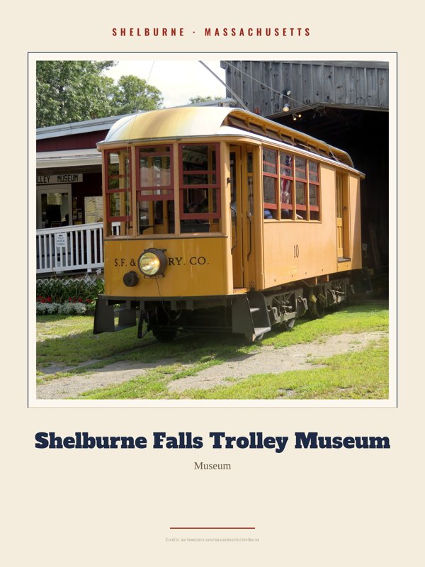 Shelburne Shelburne Falls Trolley Museum Landmark Print artwork detail