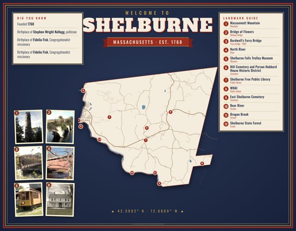 Shelburne Map Placemat artwork detail