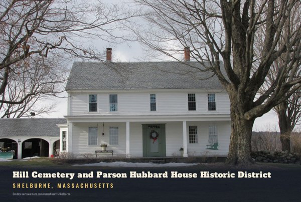 Shelburne Hill Cemetery and Parson Hubbard House Historic District Postcard artwork detail