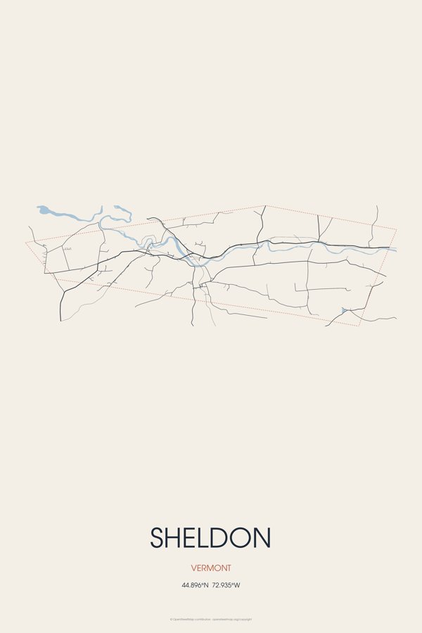 Sheldon Street Map Poster · Linen artwork detail