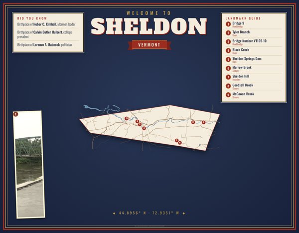 Sheldon Map Placemat artwork detail