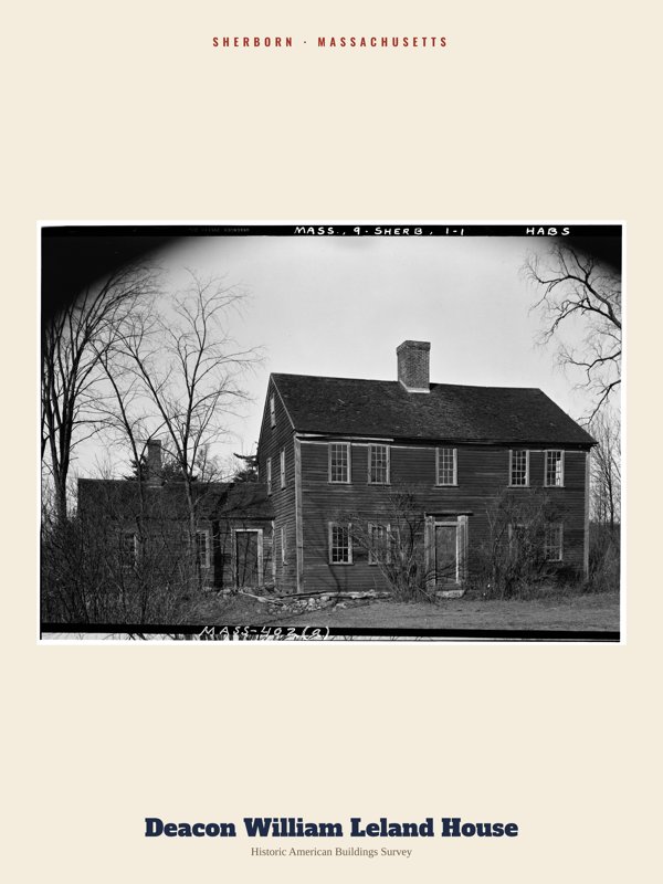 Sherborn Deacon William Leland House Archive Print artwork detail