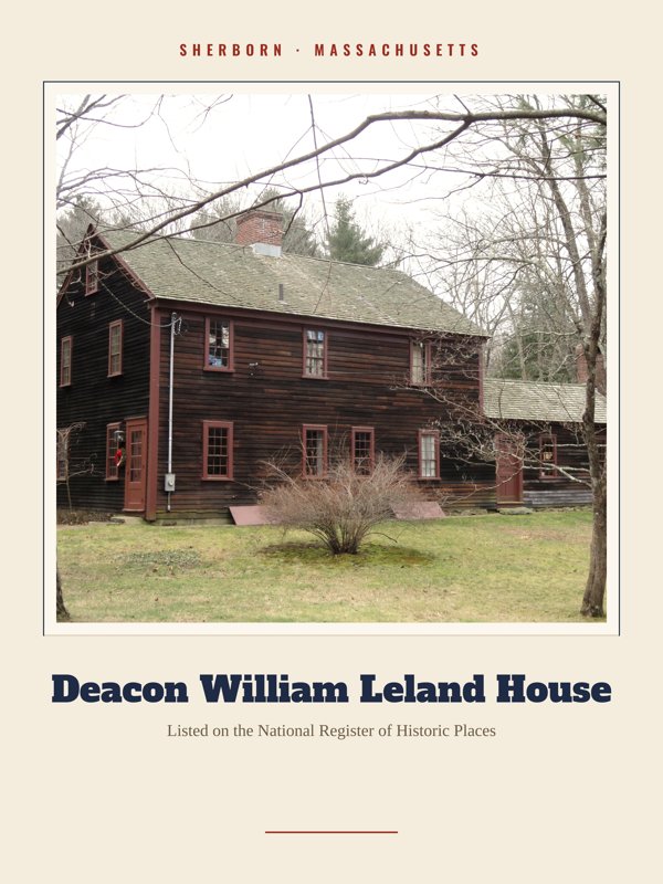 Sherborn Deacon William Leland House Landmark Print artwork detail