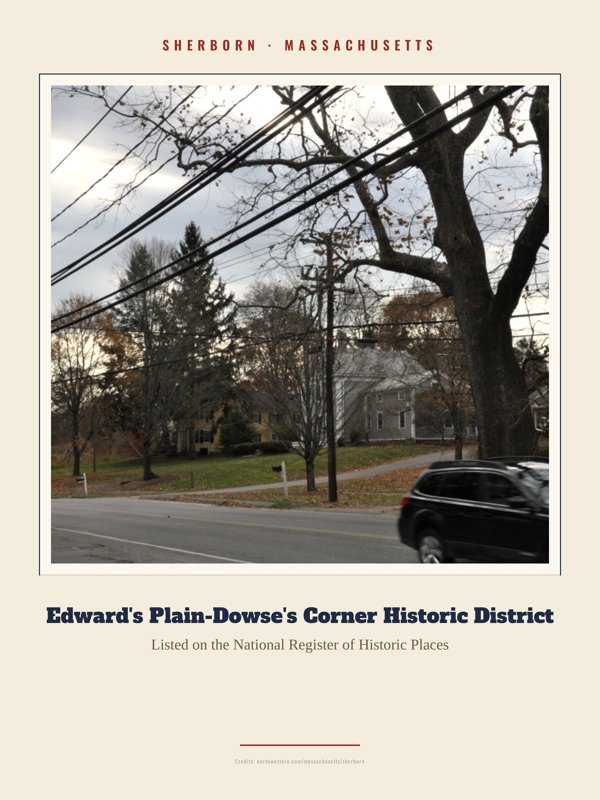 Sherborn Edward's Plain-Dowse's Corner Historic District Landmark Print artwork detail