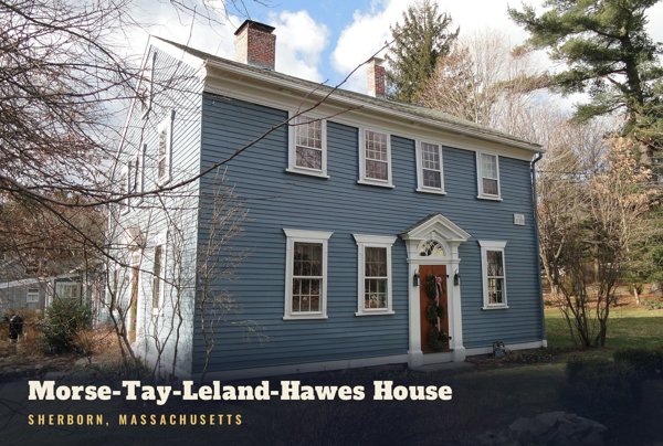 Sherborn Morse-Tay-Leland-Hawes House Postcard artwork detail
