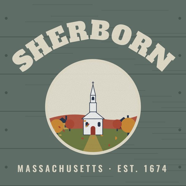 Sherborn Hometown Wood Sign artwork detail