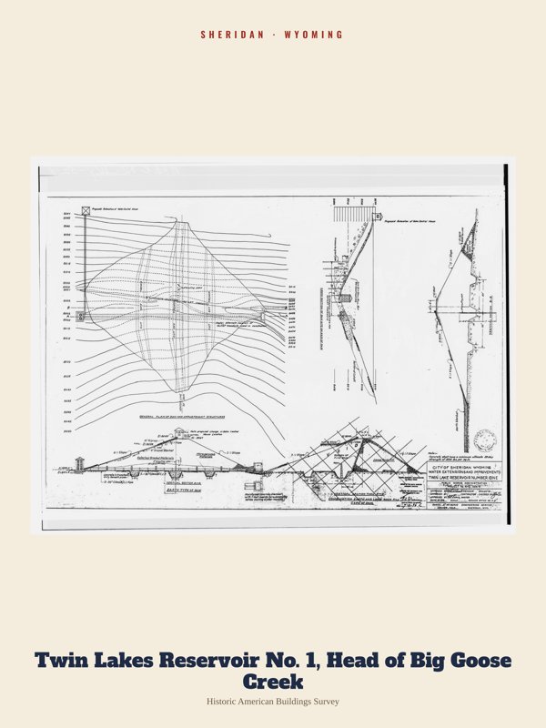 Sheridan Twin Lakes Reservoir No. 1, Head of Big Goose Creek Archive Print artwork detail