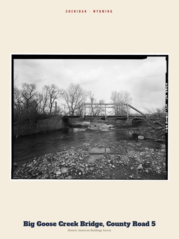 Sheridan Big Goose Creek Bridge, County Road 5 Archive Print artwork detail