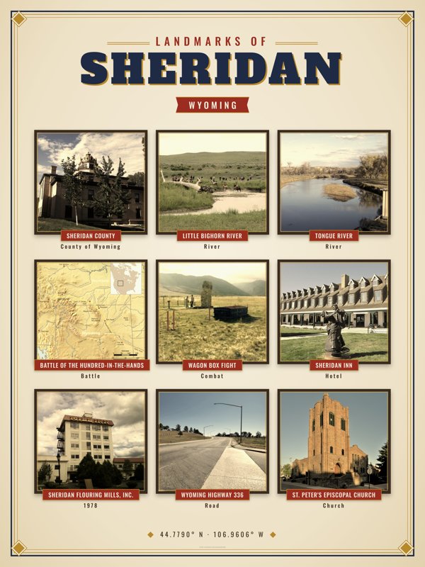 Sheridan Landmarks Photo Poster artwork detail