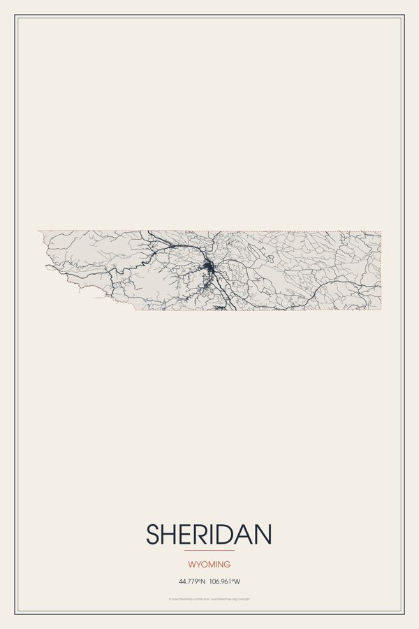 Sheridan Street Map Poster · Linen artwork detail