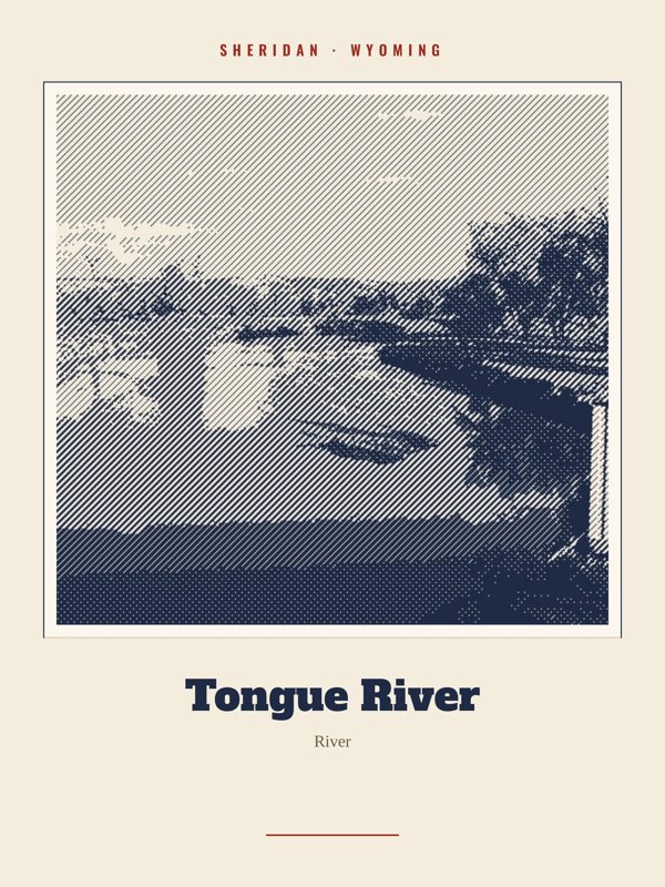 Sheridan Tongue River Landmark Print artwork detail
