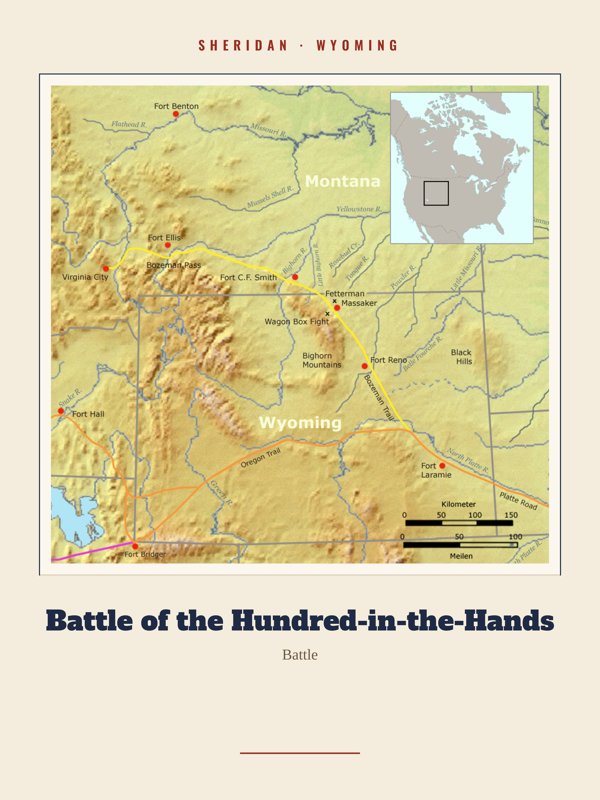 Sheridan Battle of the Hundred-in-the-Hands Landmark Print artwork detail