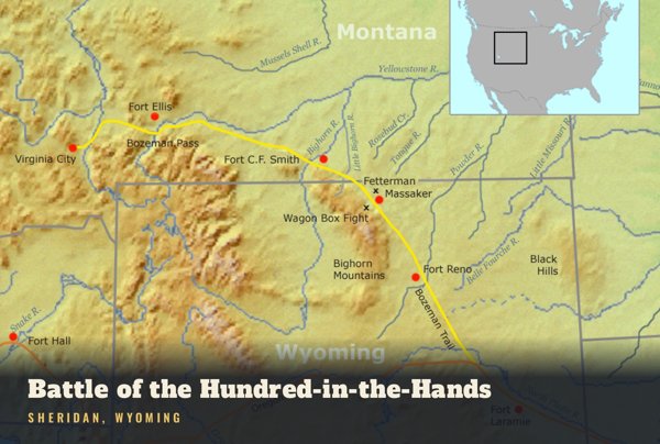 Sheridan Battle of the Hundred-in-the-Hands Postcard artwork detail