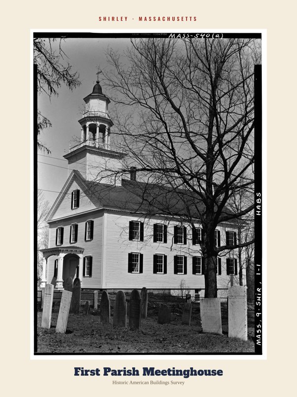 Shirley First Parish Meetinghouse Archive Print artwork detail