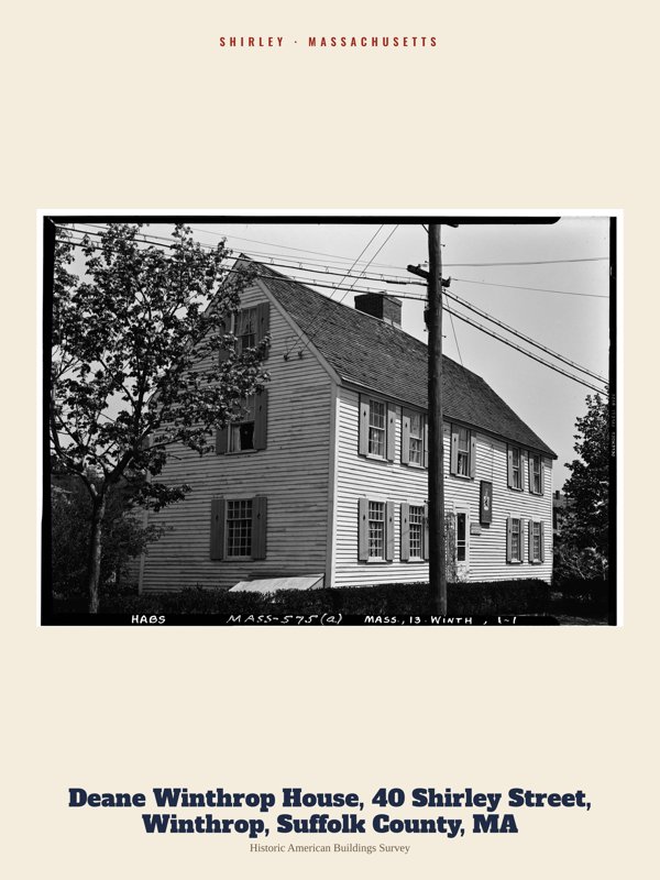 Shirley Deane Winthrop House, 40 Shirley Street, Winthrop, Suffolk County, MA Archive Print artwork detail