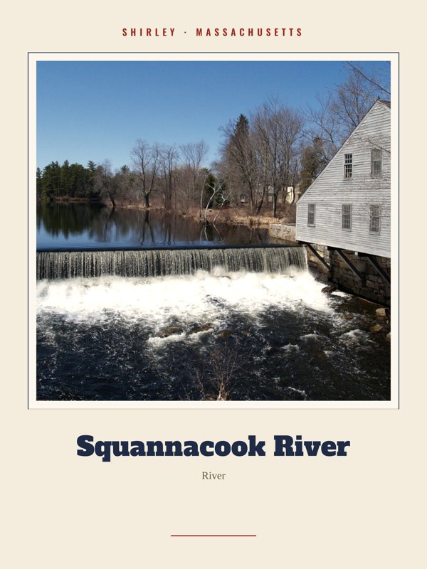 Shirley Squannacook River Landmark Print artwork detail