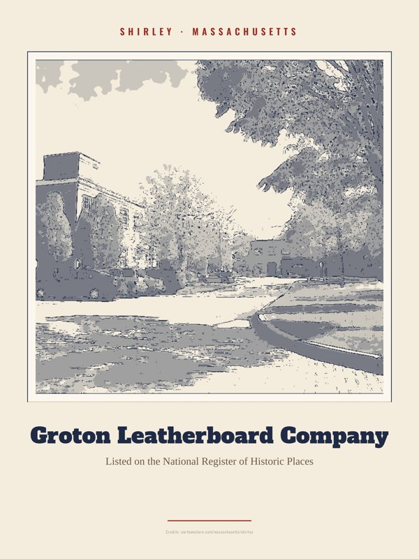 Shirley Groton Leatherboard Company Landmark Print artwork detail