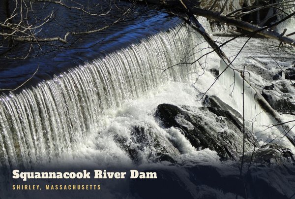 Shirley Squannacook River Dam Postcard artwork detail