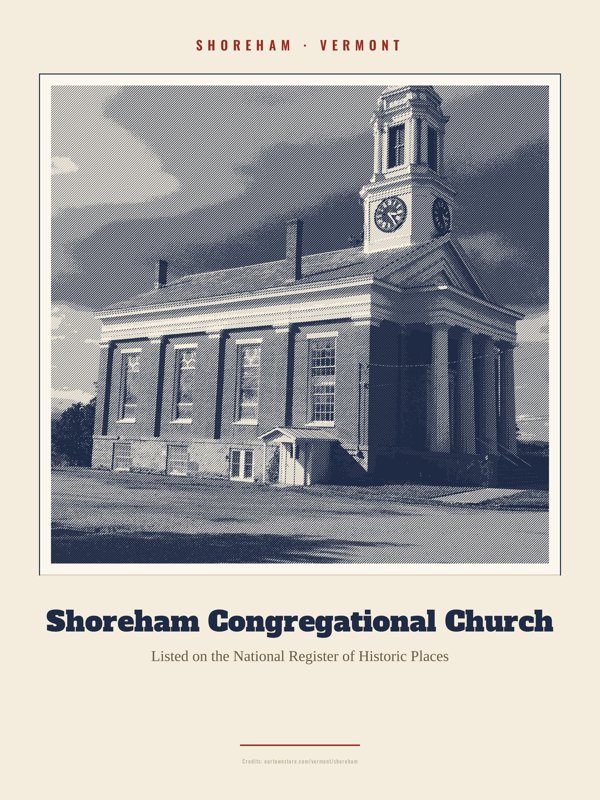 Shoreham Shoreham Congregational Church Landmark Print artwork detail