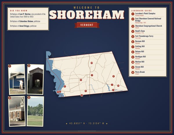 Shoreham Map Placemat artwork detail
