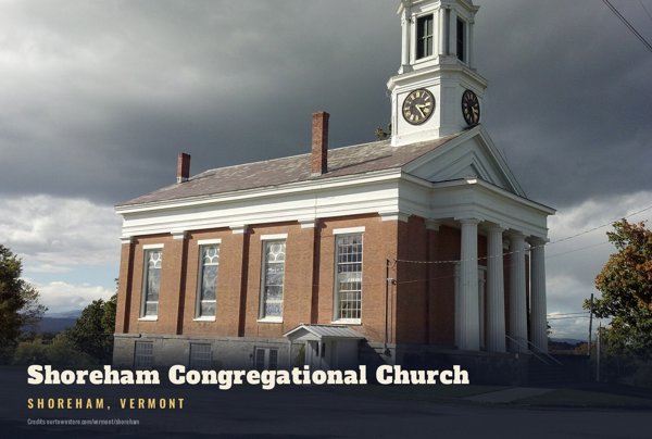 Shoreham Shoreham Congregational Church Postcard artwork detail