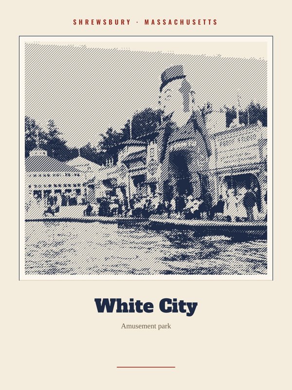 Shrewsbury White City Landmark Print artwork detail