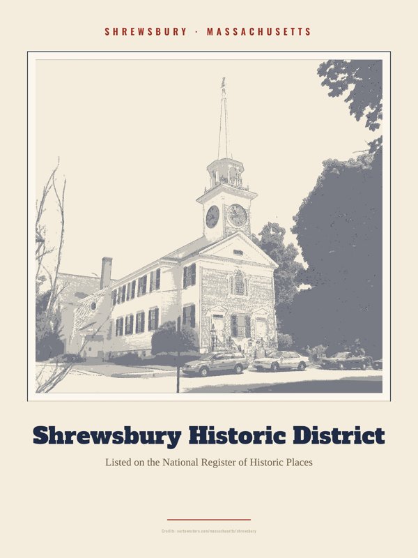 Shrewsbury Shrewsbury Historic District Landmark Print artwork detail