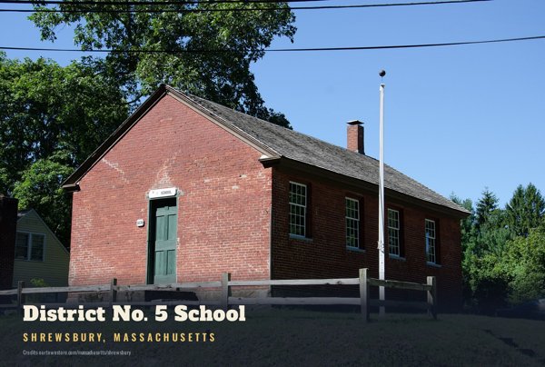 Shrewsbury District No. 5 School Postcard artwork detail
