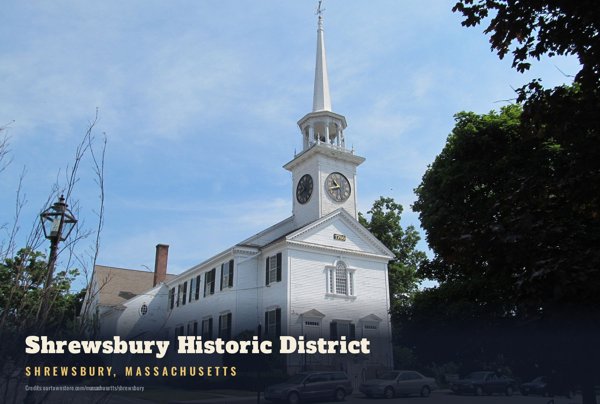 Shrewsbury Shrewsbury Historic District Postcard artwork detail