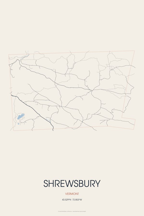 Shrewsbury Street Map Poster · Linen artwork detail