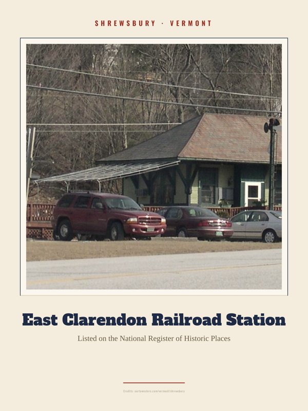 Shrewsbury East Clarendon Railroad Station Landmark Print artwork detail