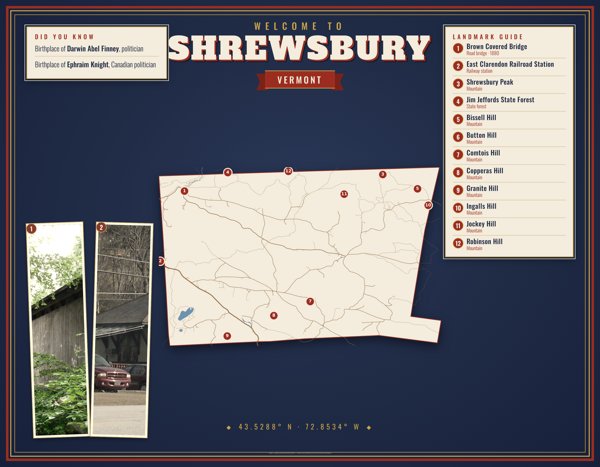 Shrewsbury Map Placemat artwork detail