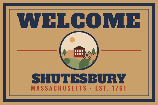 Shutesbury Welcome Doormat artwork detail