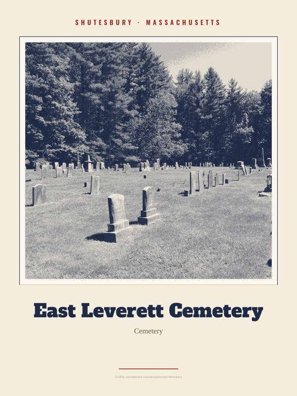 Shutesbury East Leverett Cemetery Landmark Print artwork detail