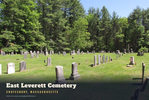 Shutesbury East Leverett Cemetery Postcard artwork detail