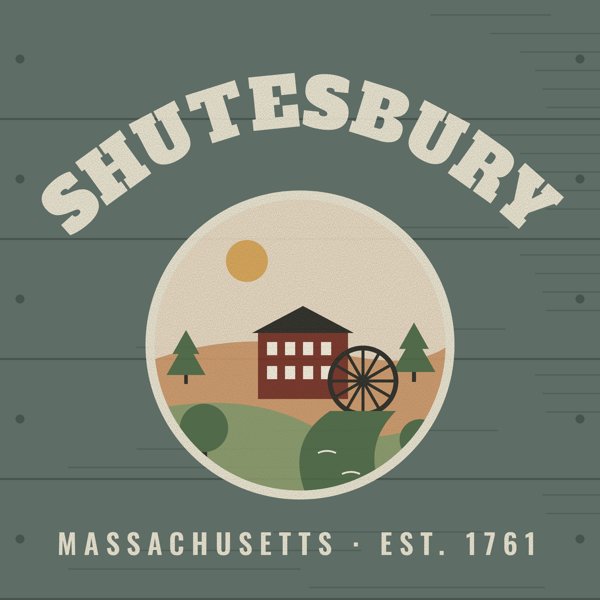Shutesbury Hometown Wood Sign artwork detail