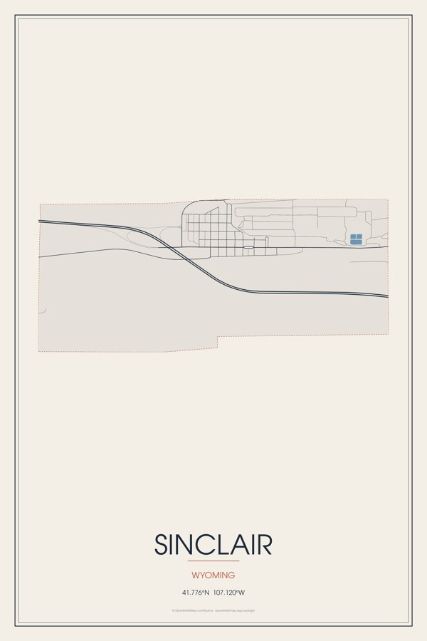 Sinclair Street Map Poster · Linen artwork detail
