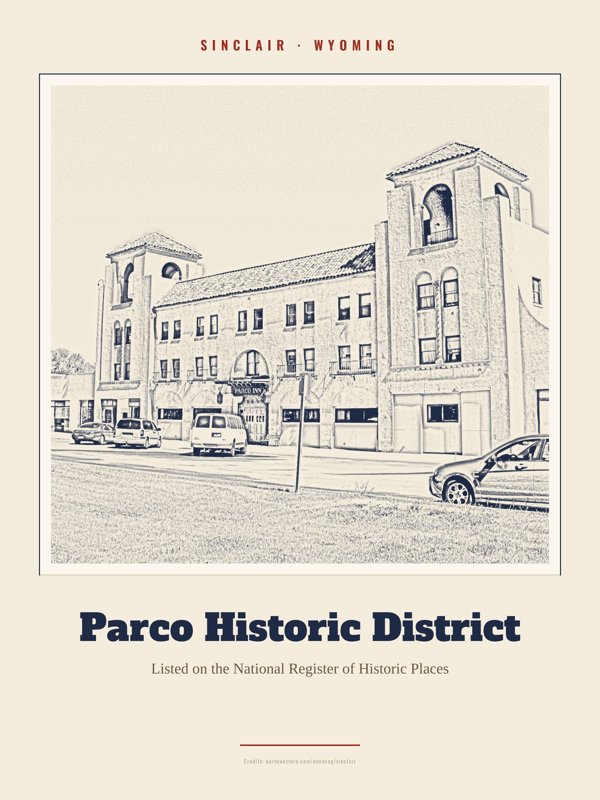 Sinclair Parco Historic District Landmark Print artwork detail