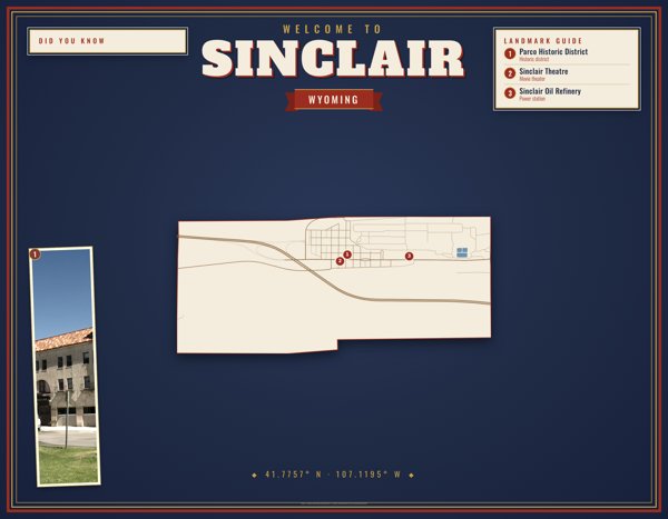 Sinclair Map Placemat artwork detail